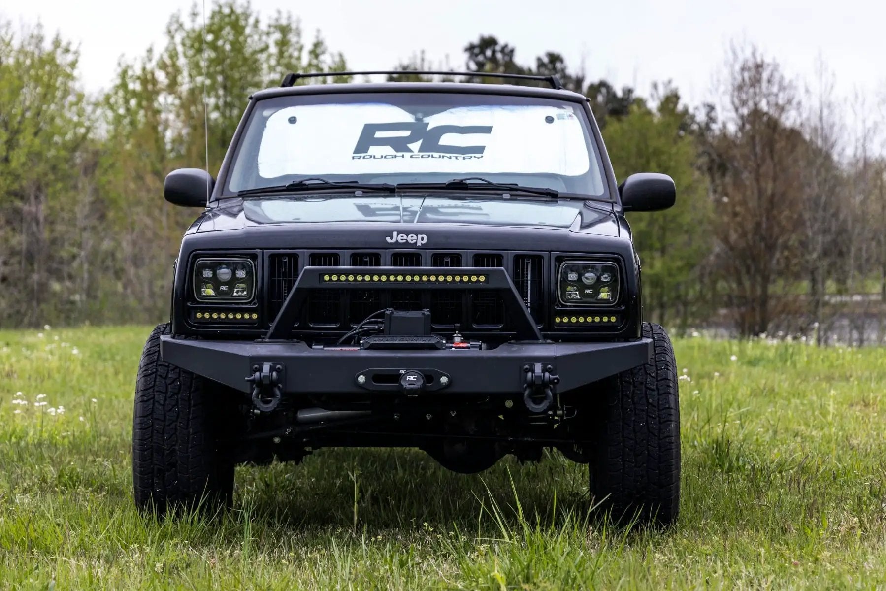 8 Inch Black Series LED Light Bar | Single Row | Cool White DRL | Pair by Rough Country