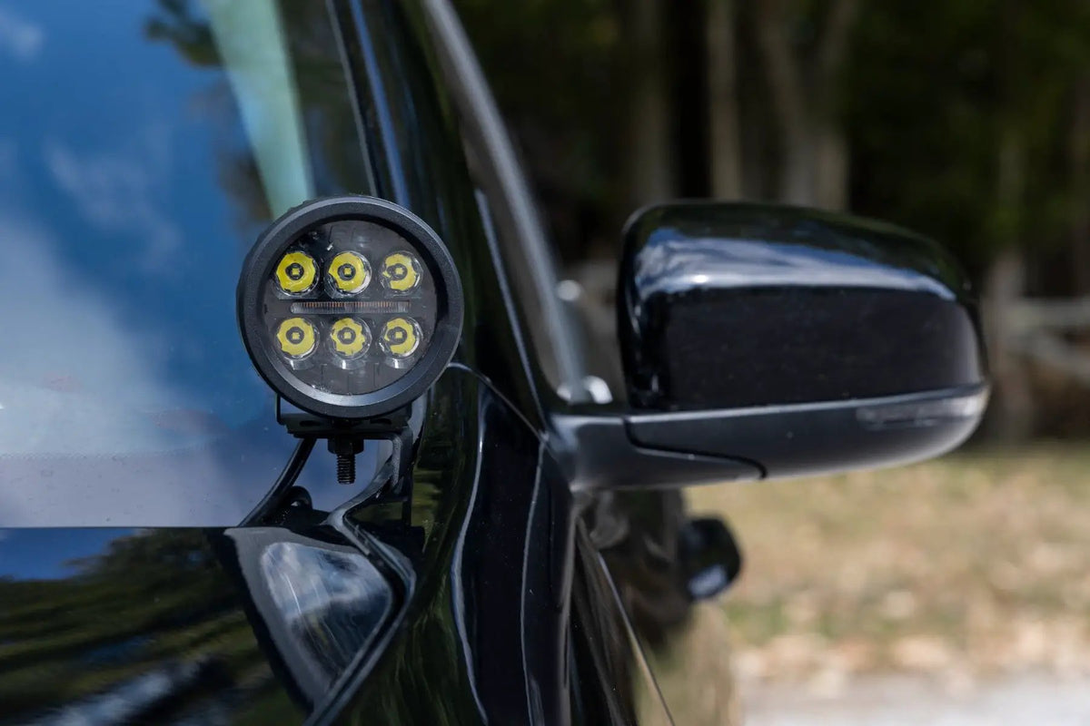 LED Light Kit | Ditch Mount | 2" Black Pair | Flood | Jeep Cherokee KL (14-21) by Rough Country