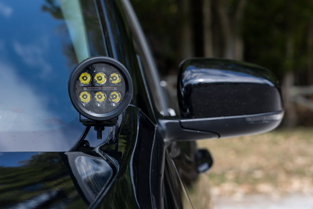 LED Light Kit | Ditch Mount | 2" Black Pair | Flood | Jeep Cherokee KL (14-21) by Rough Country