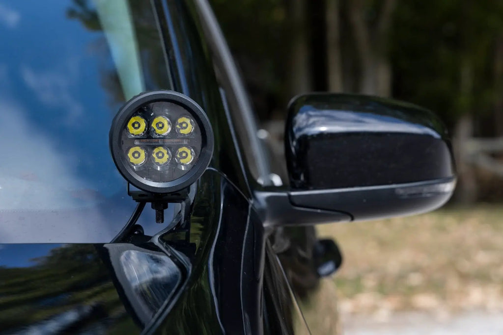 LED Light Kit | Ditch Mount | 2" Black Pair | Flood | Jeep Cherokee KL (14-21) by Rough Country