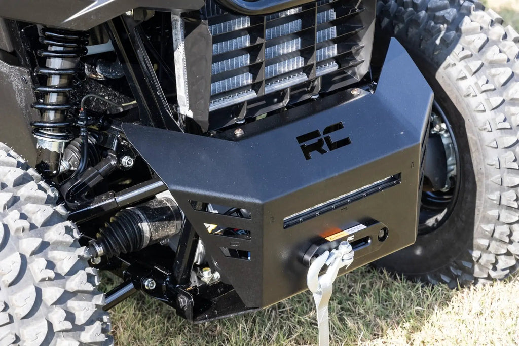 Winch Plate | 4500-LB Winch | 10" Black Slimline | Honda Pioneer 520 by Rough Country