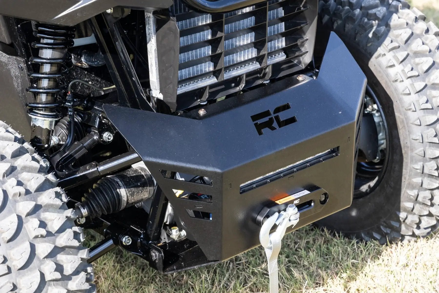 Winch Plate | 4500-LB Winch | 10" Black Slimline | Honda Pioneer 520 by Rough Country