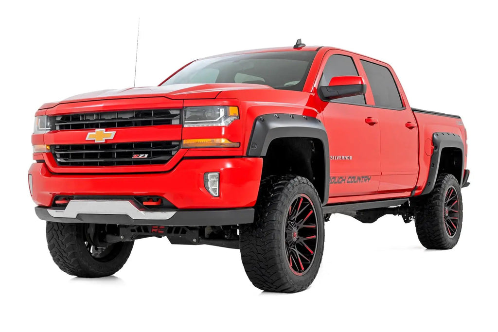 Pocket Fender Flares | 6'7" & 8' Bed | Chevy Silverado 1500 (14-18)/Silverado 2500 HD (15-19) by Rough Country