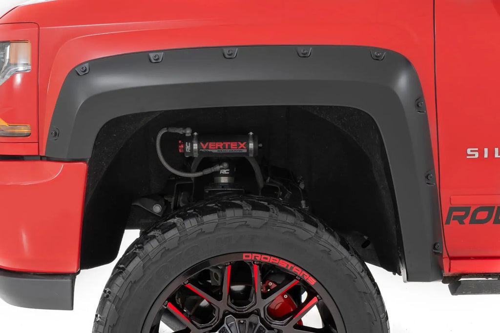 Pocket Fender Flares | 6'7" & 8' Bed | Chevy Silverado 1500 (14-18)/Silverado 2500 HD (15-19) by Rough Country