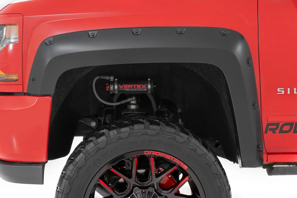 Pocket Fender Flares | 5'9" Bed | GBA Black | Chevy Silverado 1500 (14-18 & Classic) by Rough Country