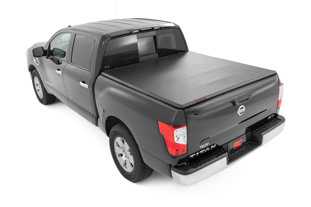 Soft Tri-Fold Bed Cover | 5'7" Bed | Nissan Titan 2WD/4WD (2017-2024) by Rough Country