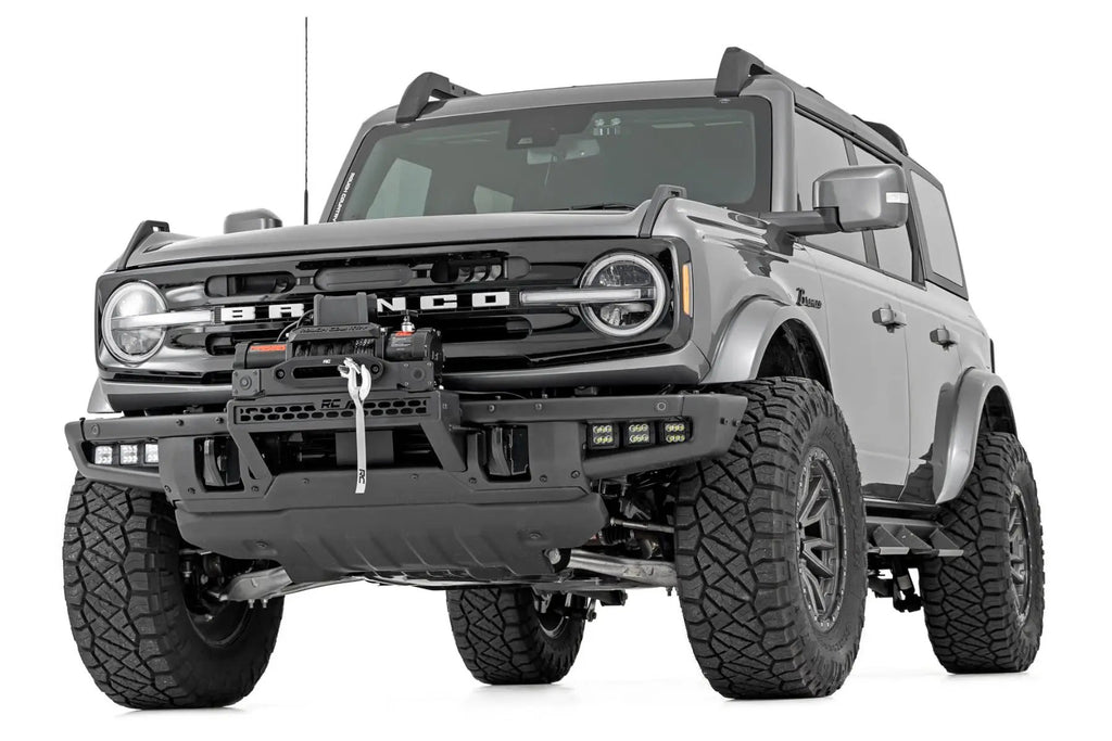 High Winch Mount | All Models | 12000S | 20 Inch Black Single Row LED | Ford Bronco (21-26) by Rough Country