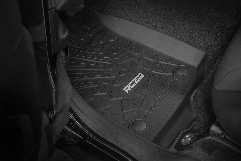 Flex Fit Floor Mats | FR & RR | 4 Door | Jeep Wrangler Unlimited 4WD (18-26) by Rough Country