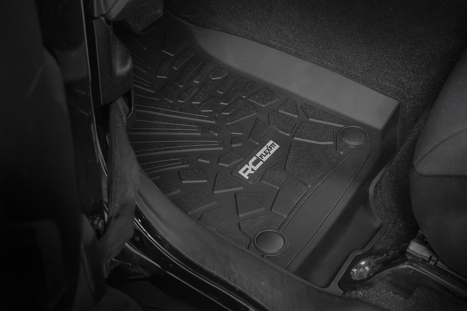 Flex Fit Floor Mats | FR & RR | 4 Door | Jeep Wrangler Unlimited 4WD (18-26) by Rough Country