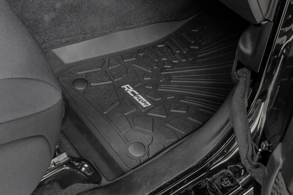 Flex Fit Floor Mats | FR | 4 Door | Jeep Wrangler Unlimited 4WD (2018-2026) by Rough Country