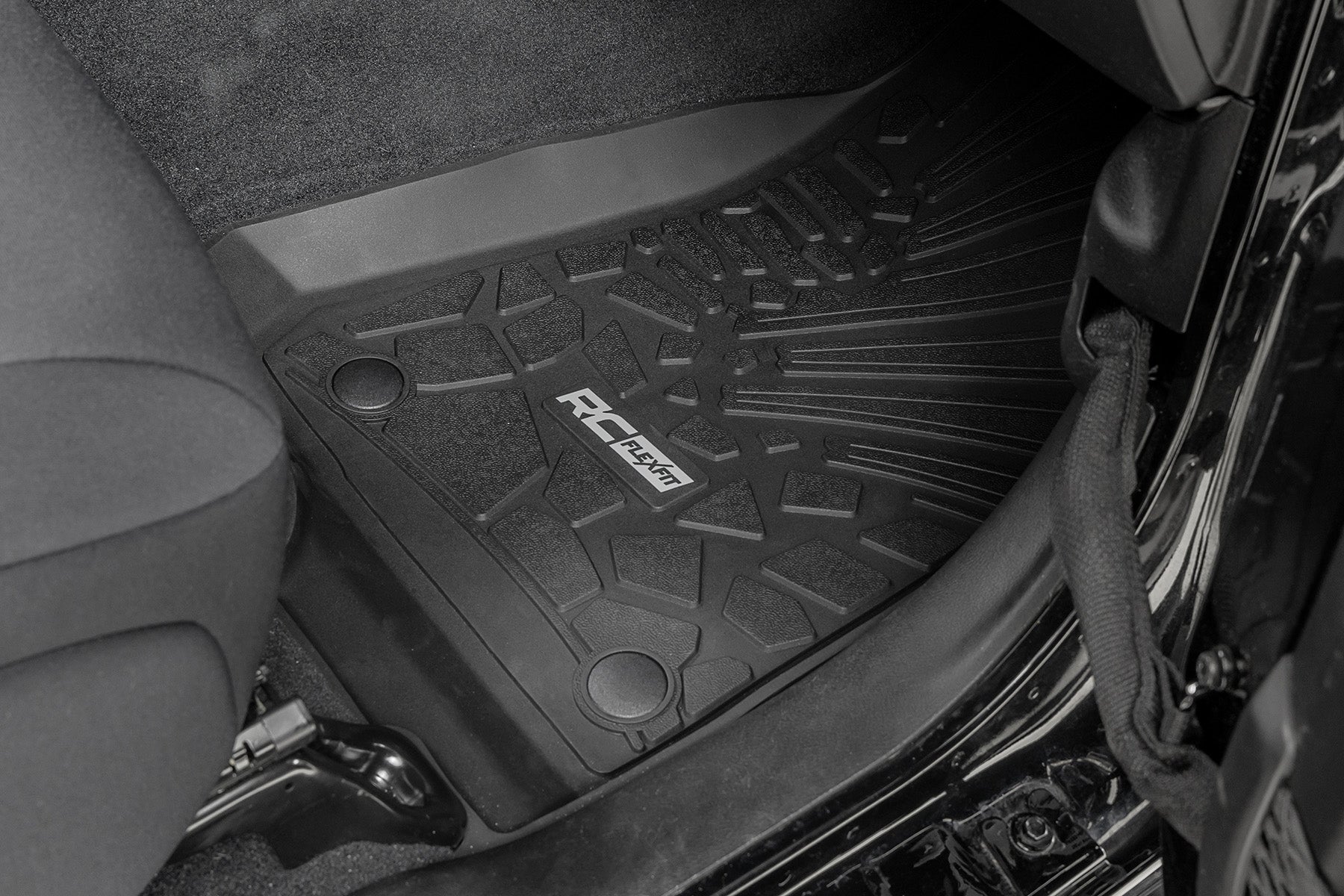 Flex Fit Floor Mats | FR | 4 Door | Jeep Wrangler Unlimited 4WD (2018-2026) by Rough Country