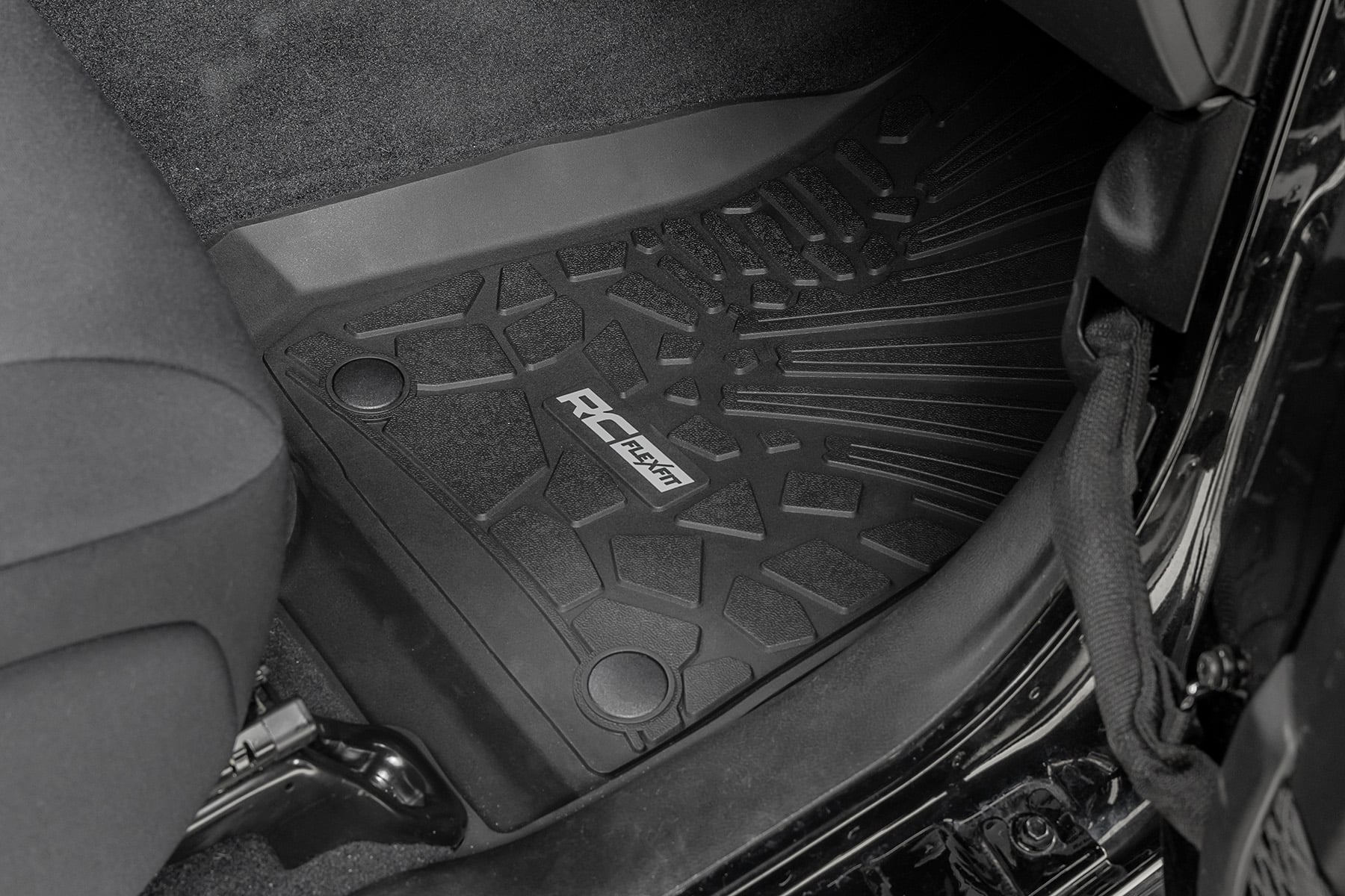 Flex Fit Floor Mats | FR | 2 Door | Jeep Wrangler JL 4WD (2018-2026) by Rough Country