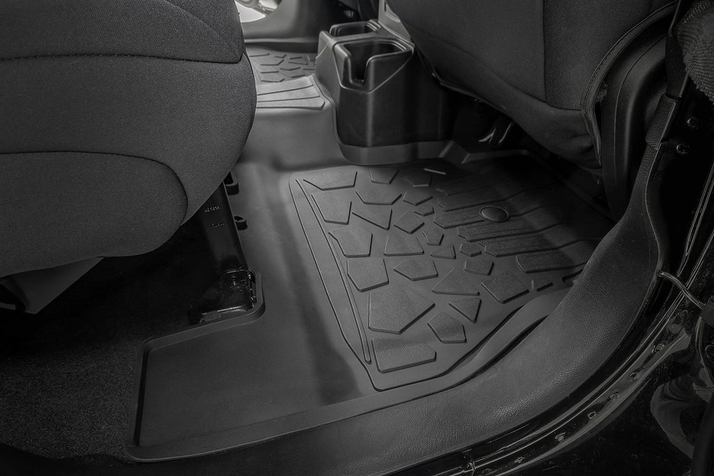 Flex Fit Floor Mats | FR & RR | 4 Door | Jeep Wrangler Unlimited 4WD (18-26) by Rough Country