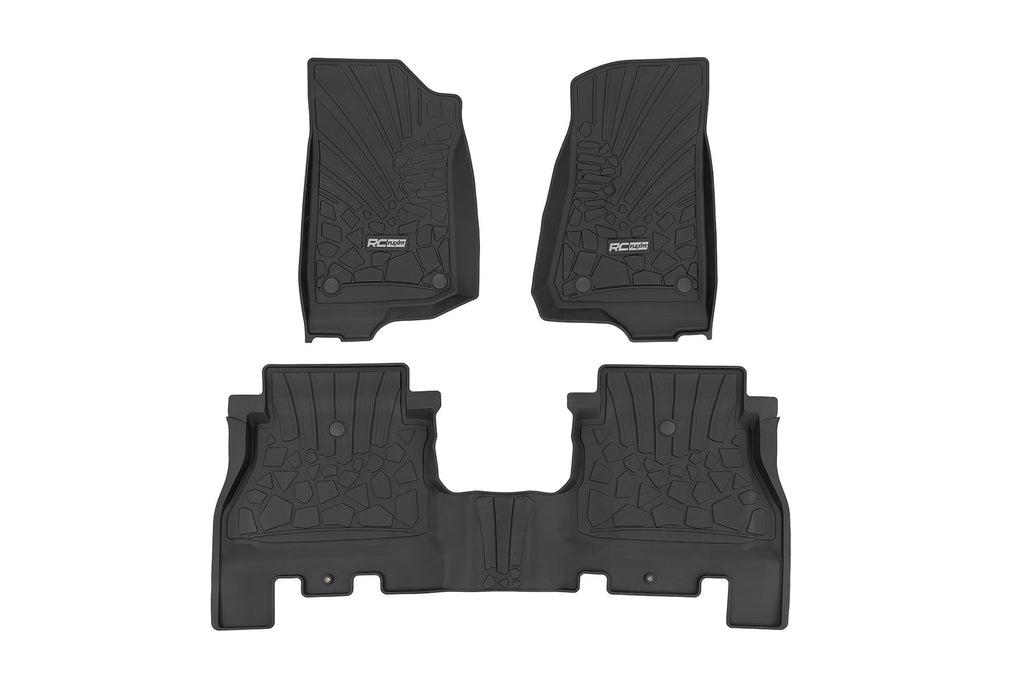 Flex Fit Floor Mats | FR & RR | 4 Door | Jeep Wrangler Unlimited 4WD (18-26) by Rough Country