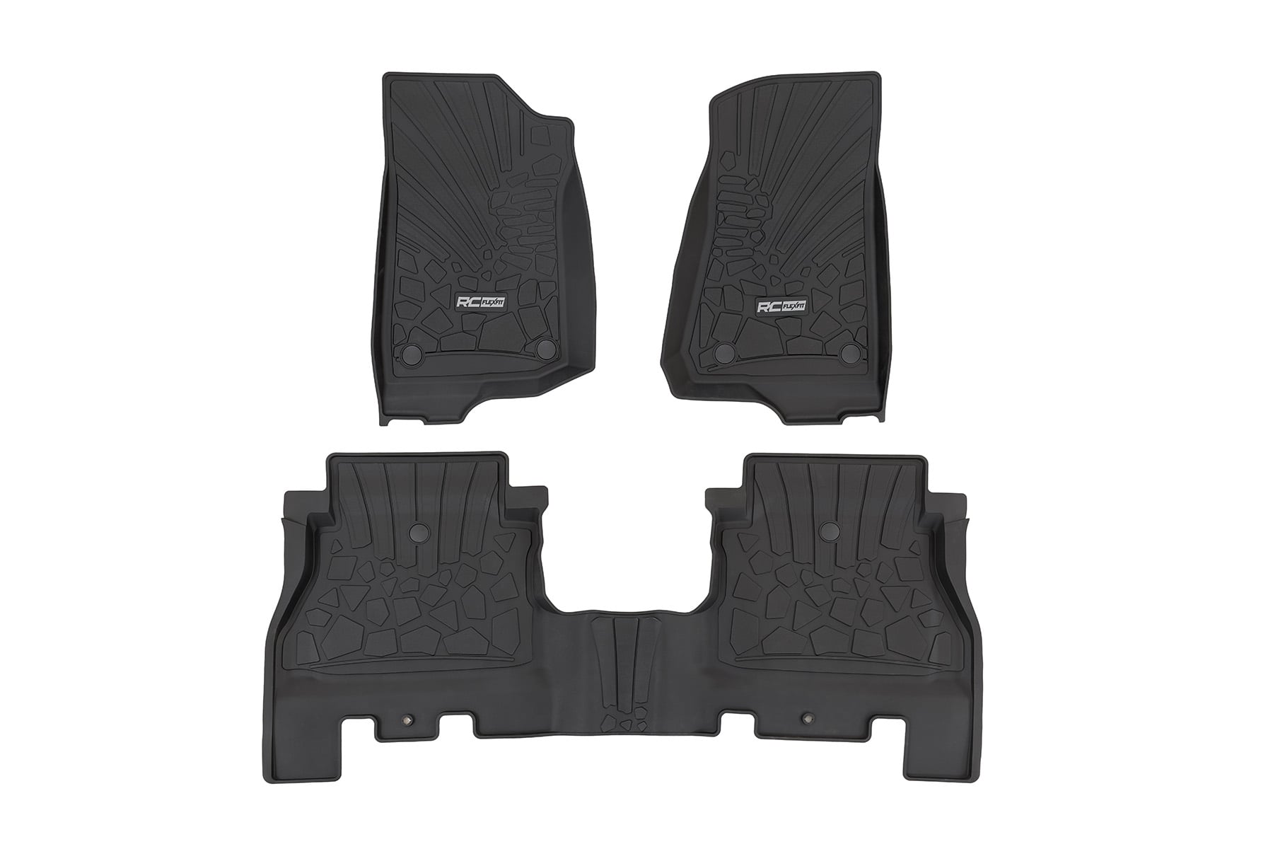 Flex Fit Floor Mats | FR & RR | 4 Door | Jeep Wrangler Unlimited 4WD (18-26) by Rough Country