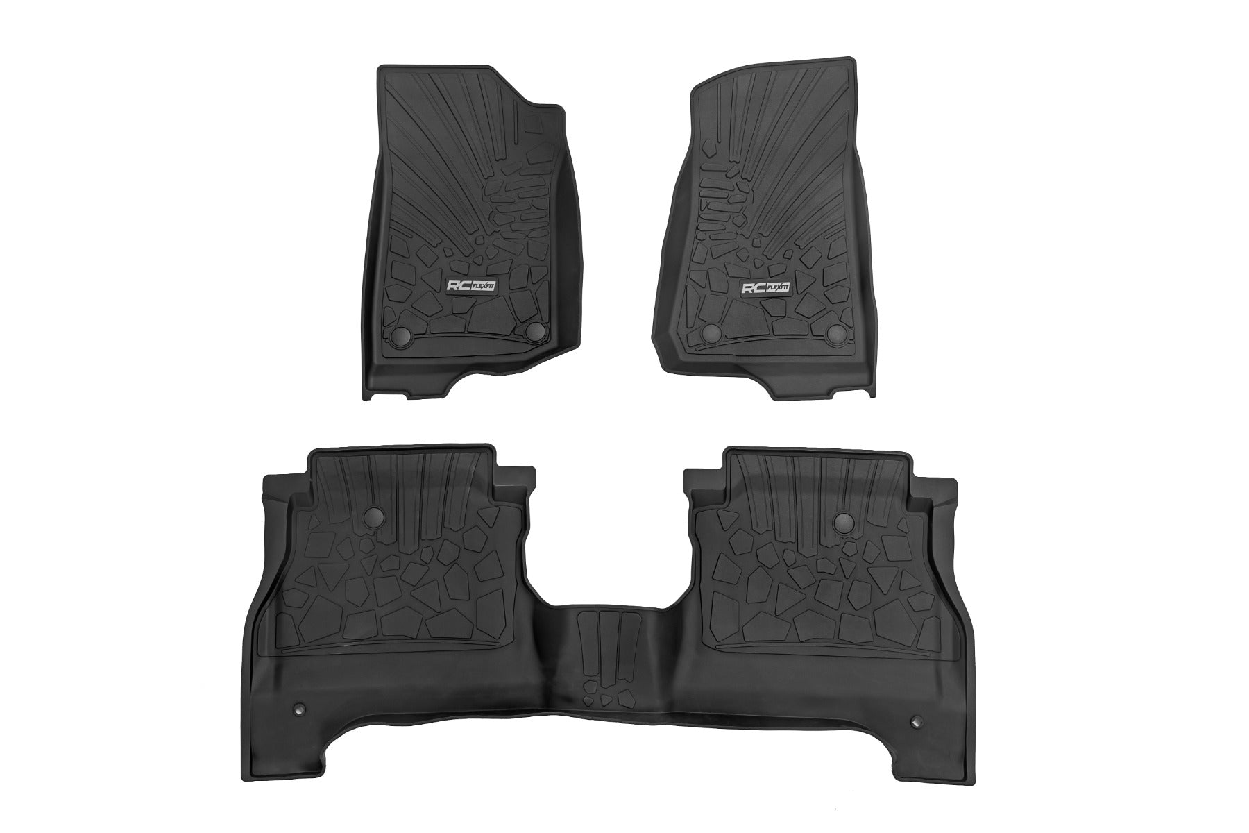 Flex-Fit Floor Mats | FR & RR | RR Lockable | Jeep Gladiator JT 4WD (20-26) by Rough Country