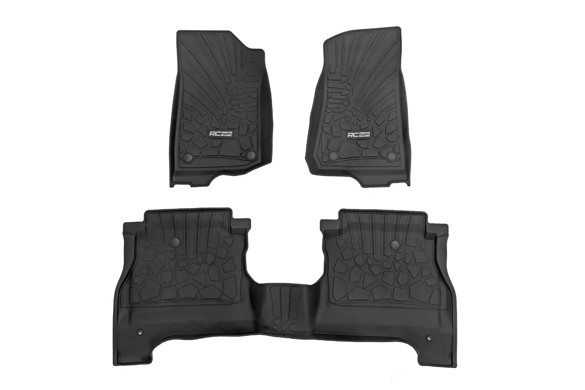 Flex-Fit Floor Mats | FR & RR | RR Lockable | Jeep Gladiator JT 4WD (20-26) by Rough Country