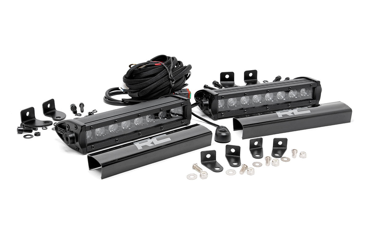 LED Light Kit | Grille Mount | 8" Black Pair | Ford F-250 Super Duty (17-19) by Rough Country