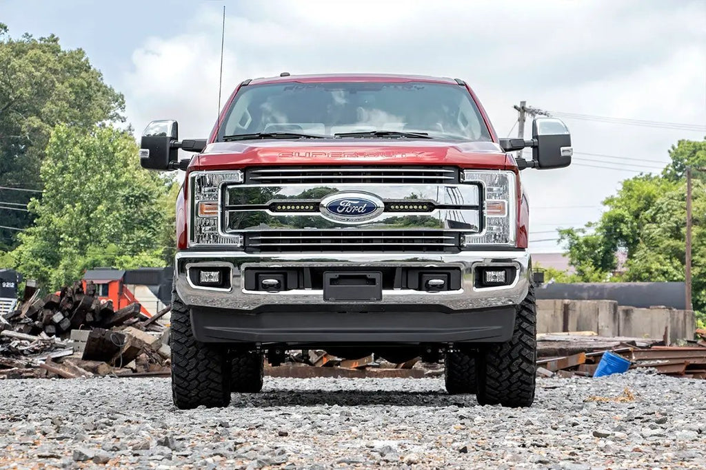 LED Light Kit | Grille Mount | 8" Black Pair | Ford F-250 Super Duty (17-19) by Rough Country