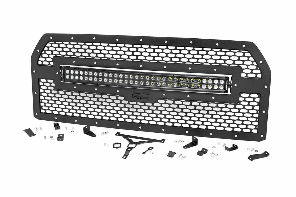Mesh Grille | 30" Dual Row LED | Black Ser | Ford F-150 2WD/4WD (2015-2017) by Rough Country