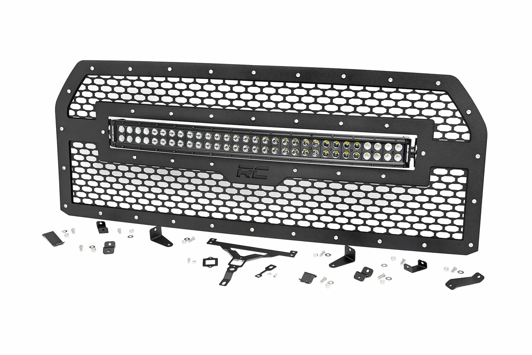 Mesh Grille | 30" Dual Row LED | Black Ser | Ford F-150 2WD/4WD (2015-2017) by Rough Country