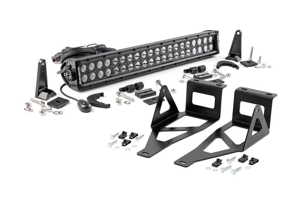 LED Light Kit | Bumper Mount | 20" Black Dual Row | Ford F-250/F-350 Super Duty (05-07) by Rough Country