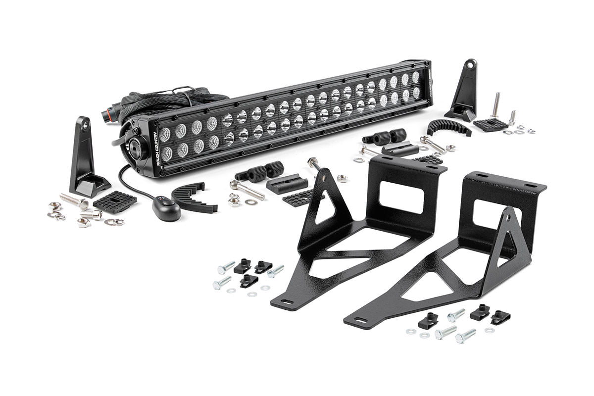 LED Light Kit | Bumper Mount | 20" Black Dual Row | Ford F-250/F-350 Super Duty (05-07) by Rough Country
