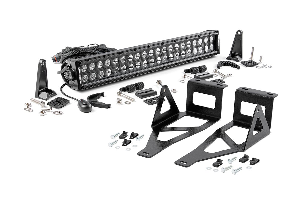 LED Light Kit | Bumper Mount | 20" Black Dual Row | Ford F-250/F-350 Super Duty (05-07) by Rough Country