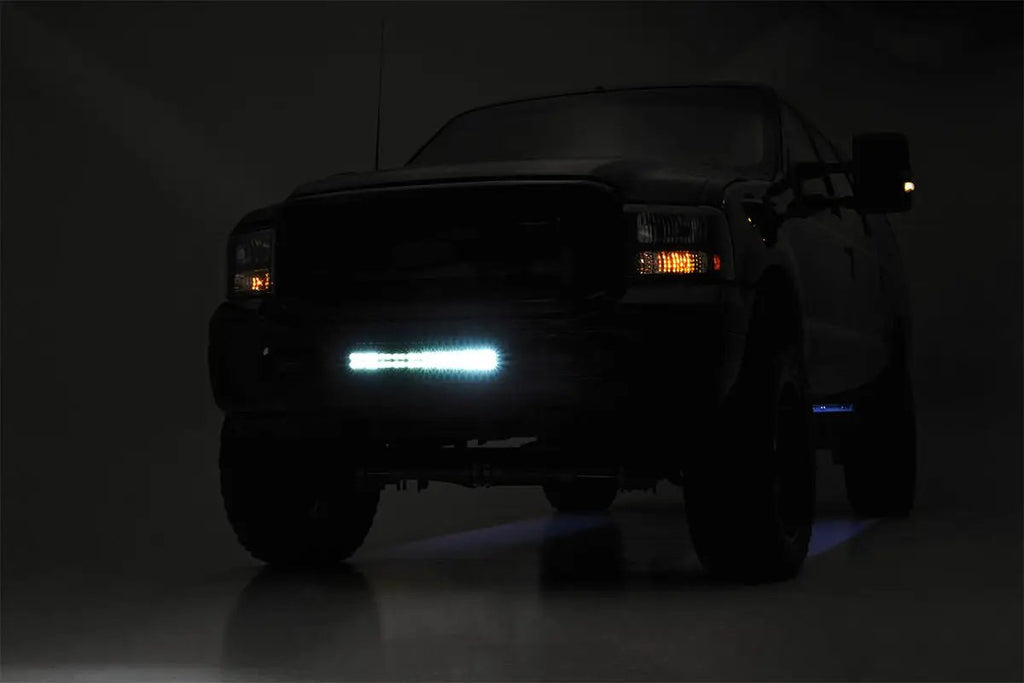 LED Light Kit | Bumper | 20" Chrome Dual Row | Amber DRL | Ford F-250/F-350 Super Duty (05-07) by Rough Country
