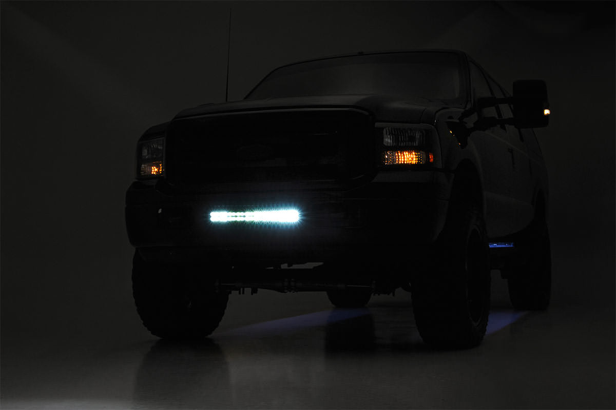 LED Light Kit | Bumper Mount | 20" Black Dual Row | Ford F-250/F-350 Super Duty (05-07) by Rough Country