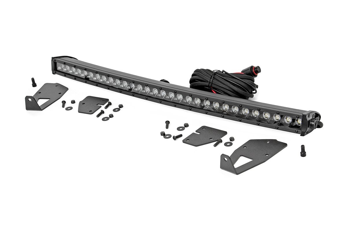 LED Light Kit | Grille Mount | 30" Black Single Row | Ford Raptor 4WD (17-20) by Rough Country