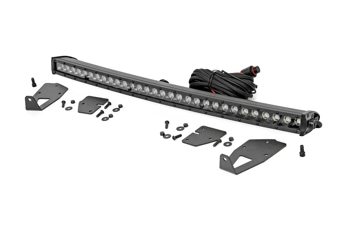 LED Light Kit | Grille Mount | 30" Black Single Row | Ford Raptor 4WD (17-20) by Rough Country