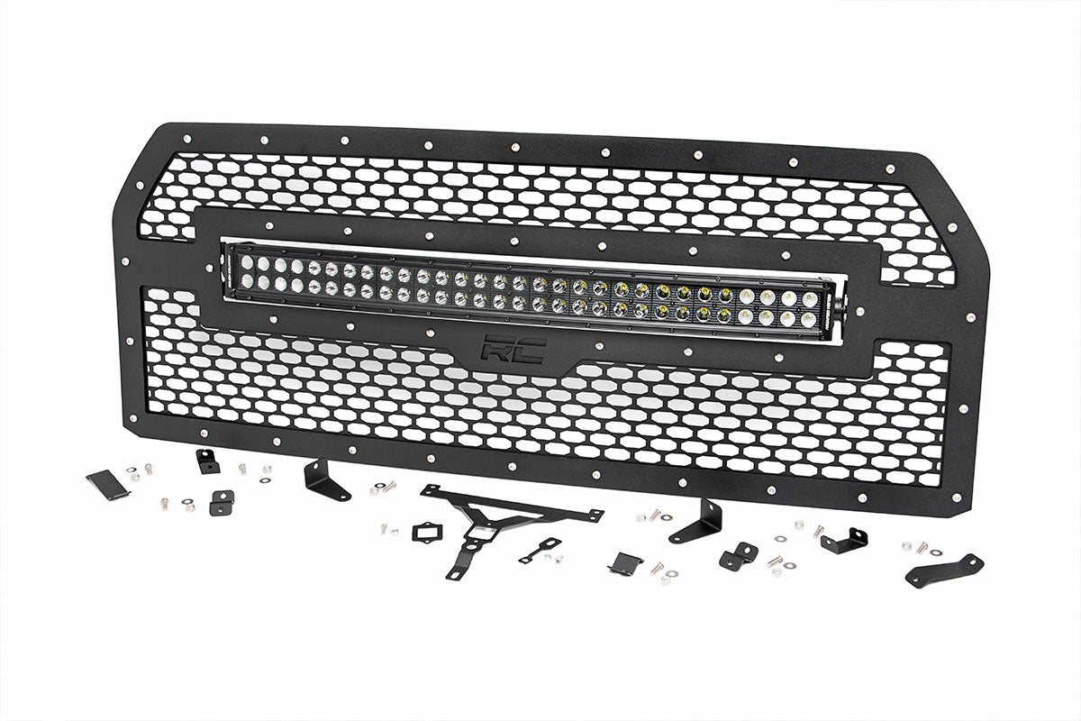 Mesh Grille | 30" Dual Row LED | Black | Ford F-150 2WD/4WD (2015-2017) by Rough Country