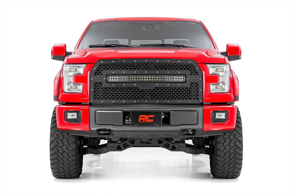 Mesh Grille | 30" Dual Row LED | Black | Ford F-150 2WD/4WD (2015-2017)