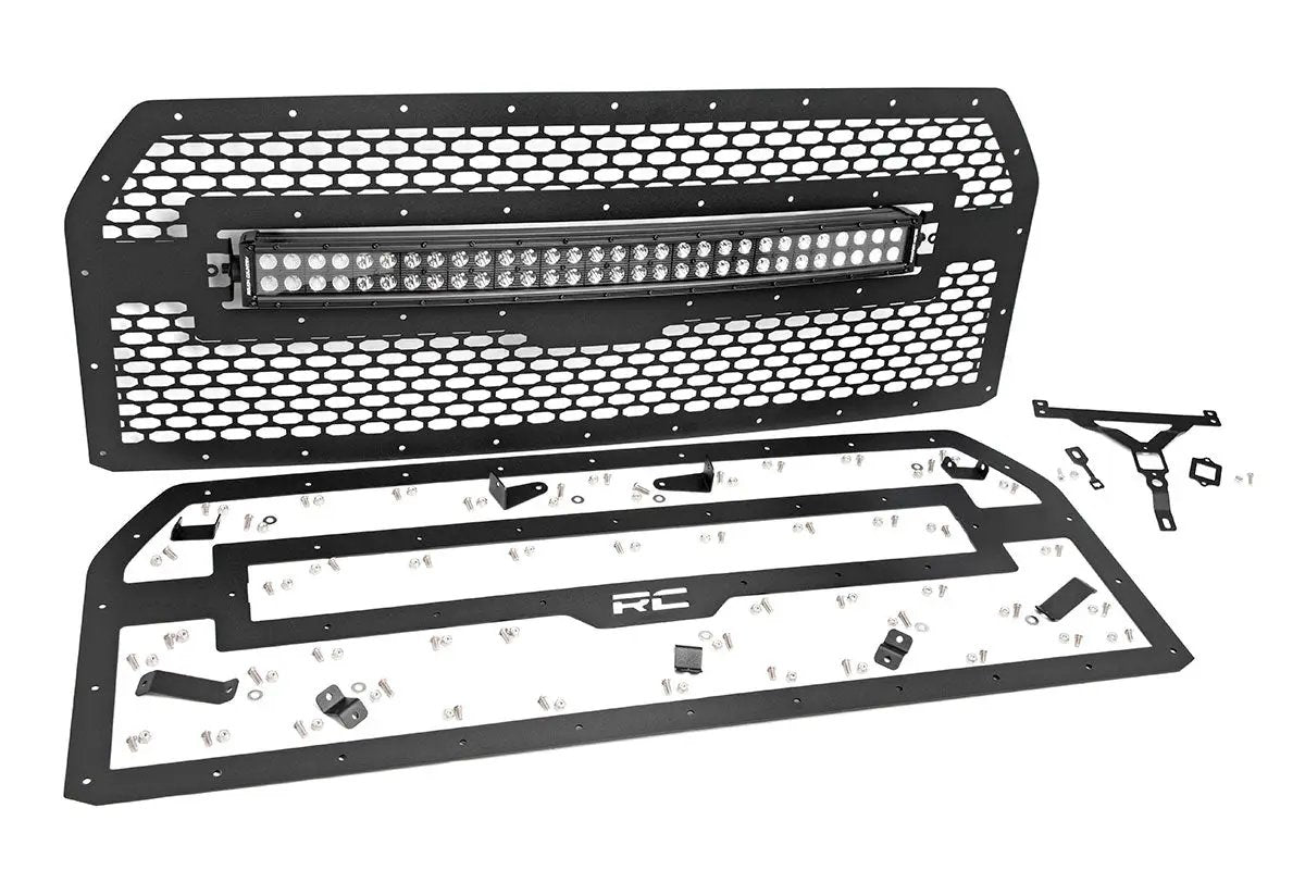 Mesh Grille | 30" Dual Row LED | Black | Ford F-150 2WD/4WD (2015-2017) by Rough Country