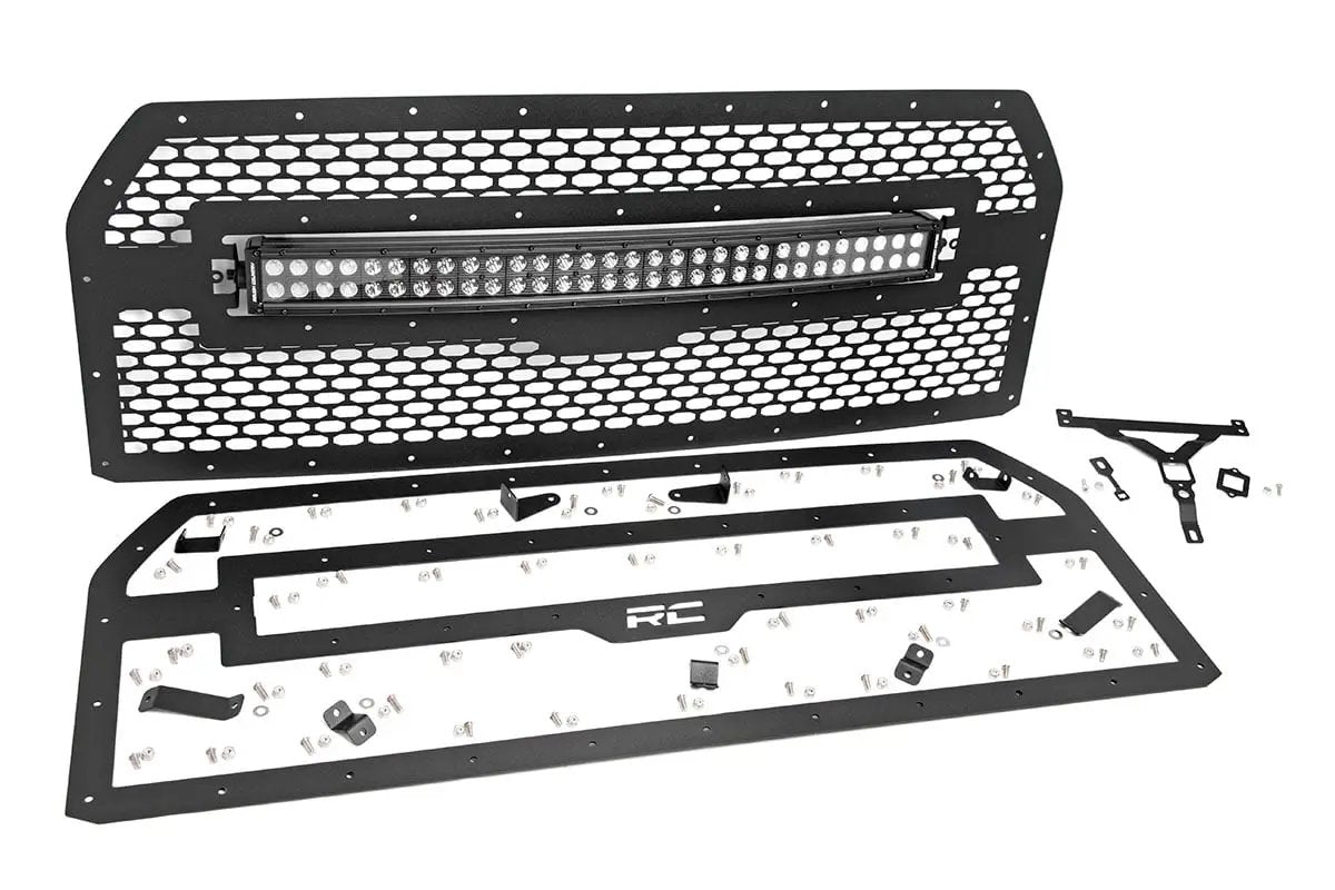 Mesh Grille | 30" Dual Row LED | Black | Ford F-150 2WD/4WD (2015-2017) by Rough Country