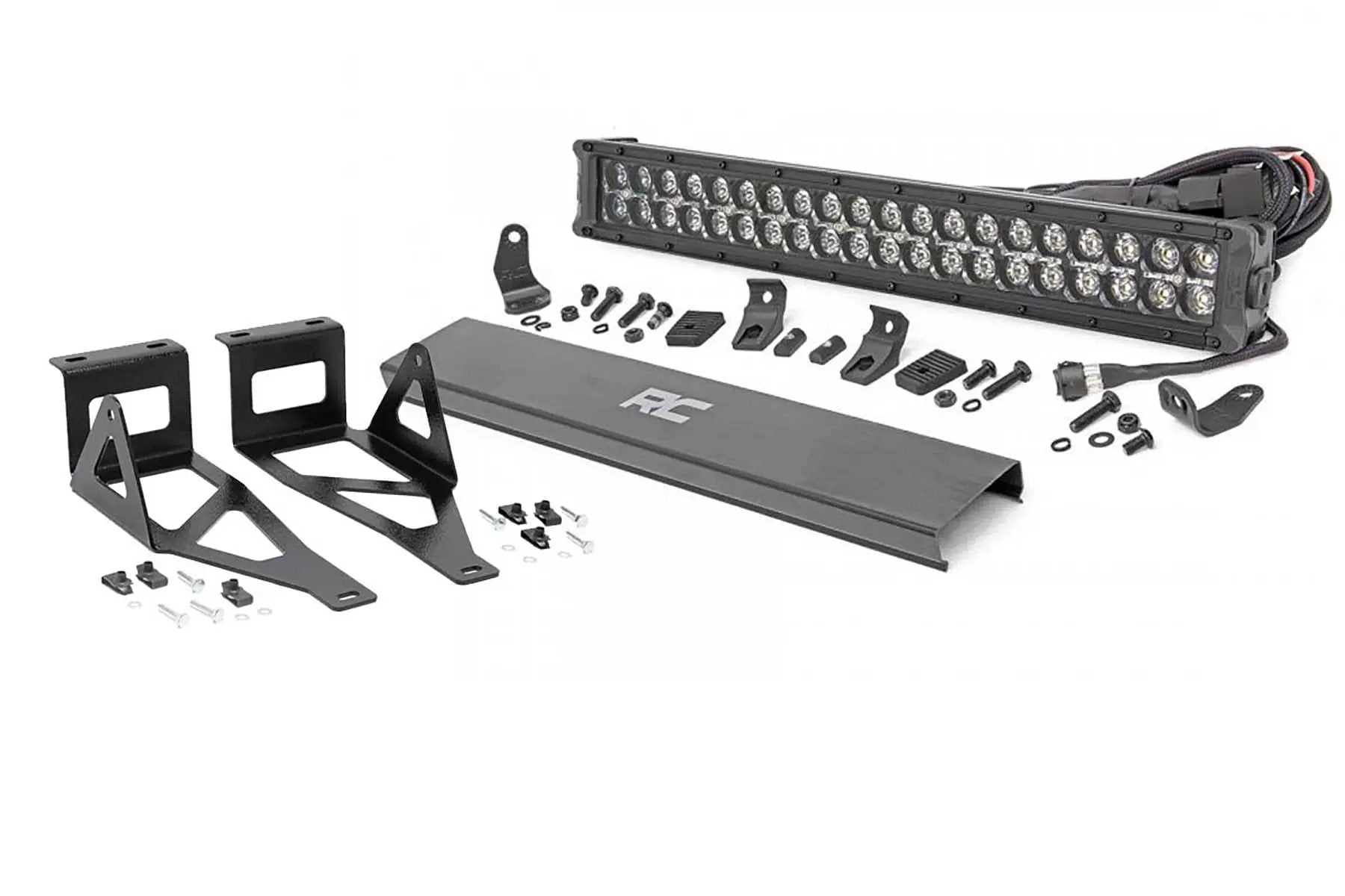 LED Light Kit | Bumper Mount | 20" Black Dual Row | Amber DRL | Ford F-250/F-350 Super Duty (05-07) by Rough Country