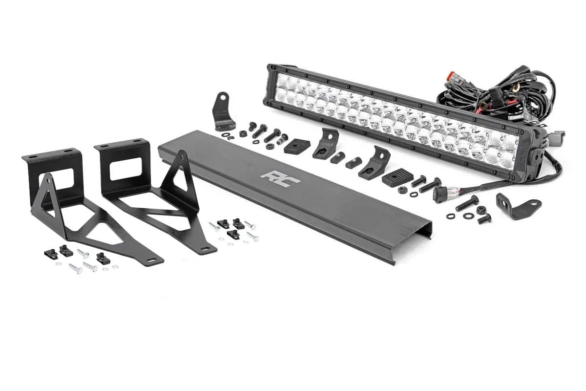 LED Light Kit | Bumper | 20" Chrome Dual Row | White DRL | Ford F-250/F-350 Super Duty (05-07) by Rough Country