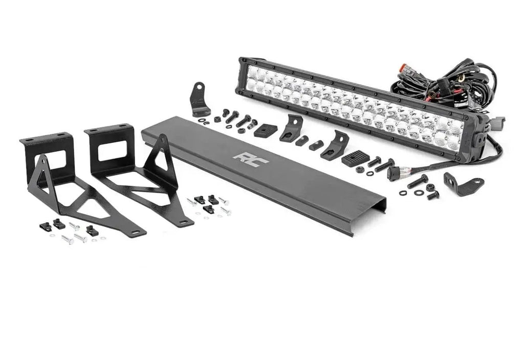 LED Light Kit | Bumper | 20" Chrome Dual Row | White DRL | Ford F-250/F-350 Super Duty (05-07) by Rough Country