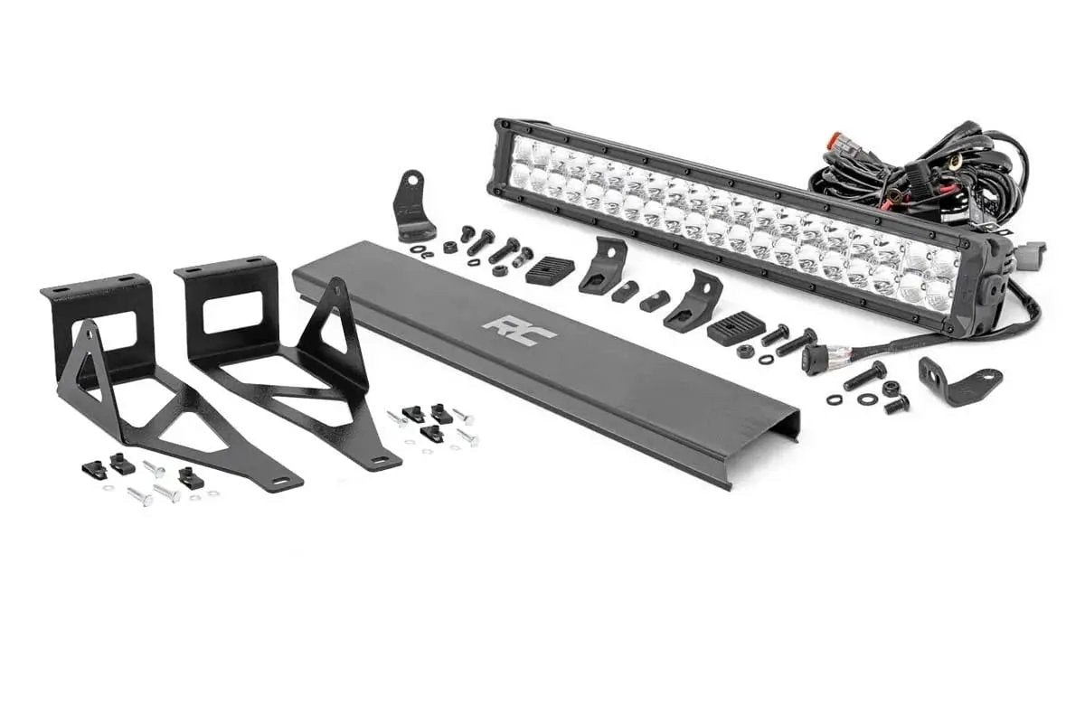 LED Light Kit | Bumper | 20" Chrome Dual Row | White DRL | Ford F-250/F-350 Super Duty (05-07) by Rough Country