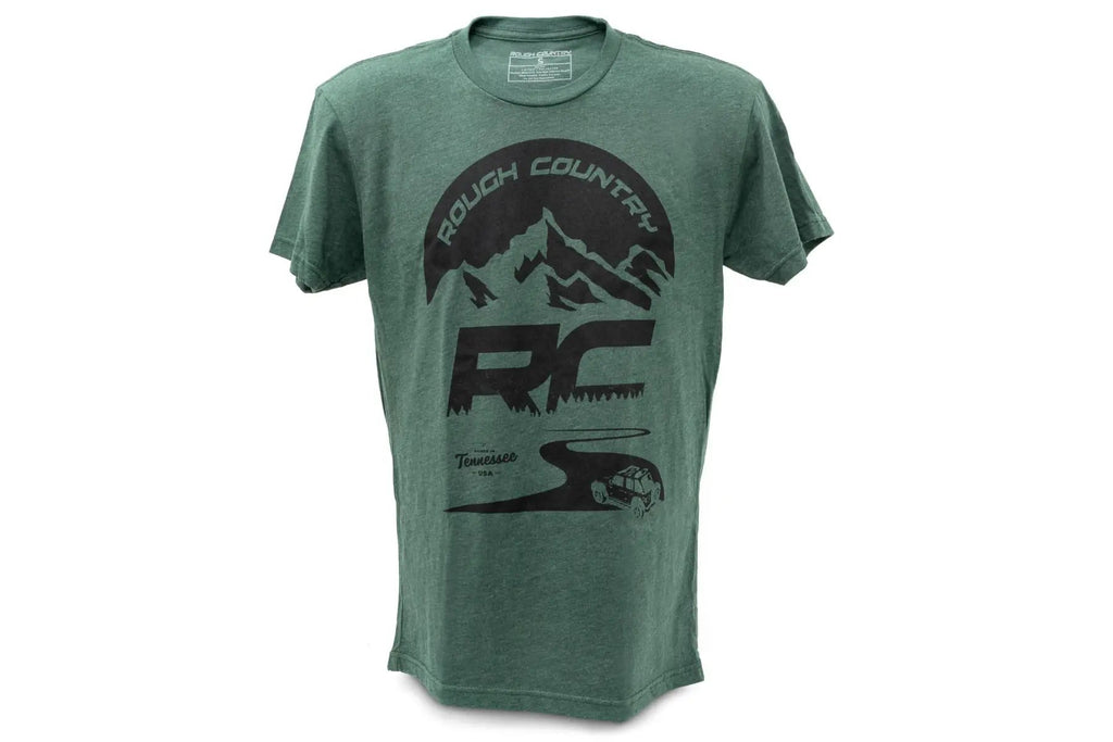 Rough Country T-Shirt | RC Mountains | Forest Green | SM by Rough Country