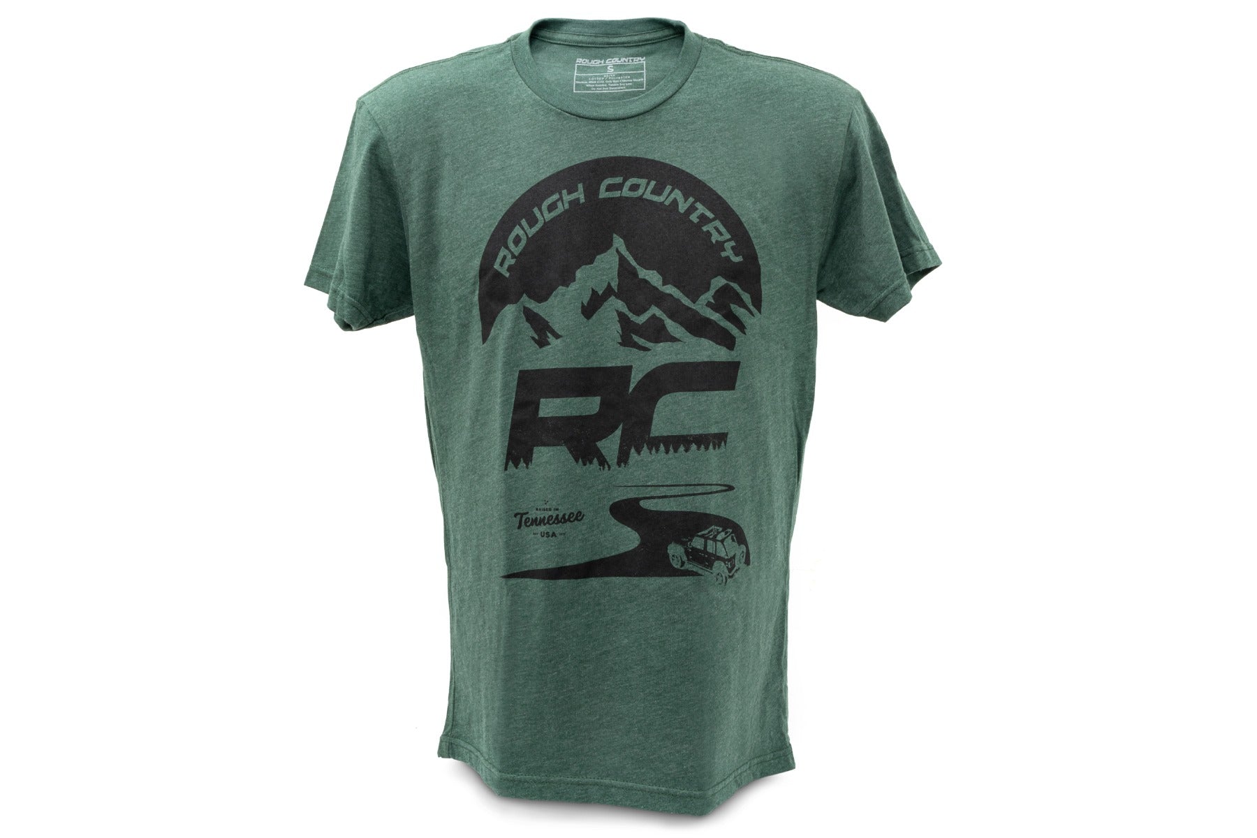 Rough Country T-Shirt | RC Mountains | Forest Green | LG by Rough Country