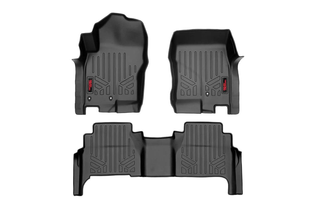 Floor Mats | FR & RR | Crew Cab | Nissan Frontier 2WD/4WD (2008-2021) by Rough Country
