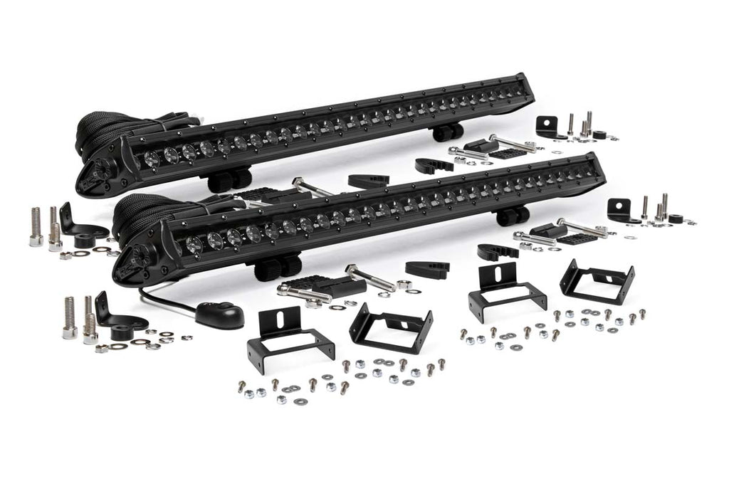LED Light Kit | Grill Mount | 30" Black Single Row Pair | Ford F-250/F-350 Super Duty (11-16) by Rough Country