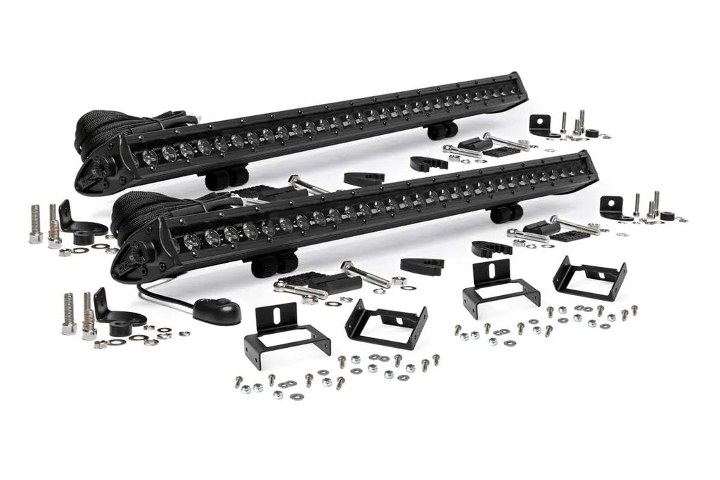 LED Light Kit | Grill Mount | 30" Black Single Row Pair | Ford F-250/F-350 Super Duty (11-16) by Rough Country