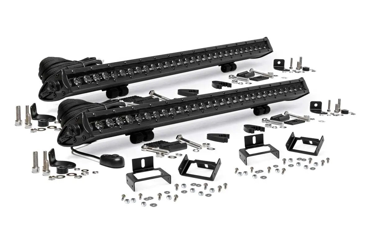 LED Light Kit | Grill Mount | 30" Black Single Row Pair | Ford F-250/F-350 Super Duty (11-16) by Rough Country