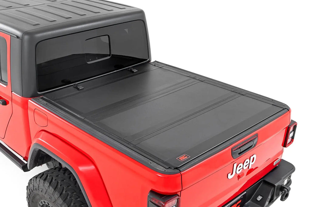 Hard Tri-Fold Flip Up Bed Cover | 5' Bed | Jeep Gladiator JT 4WD (2020-2026) by Rough Country