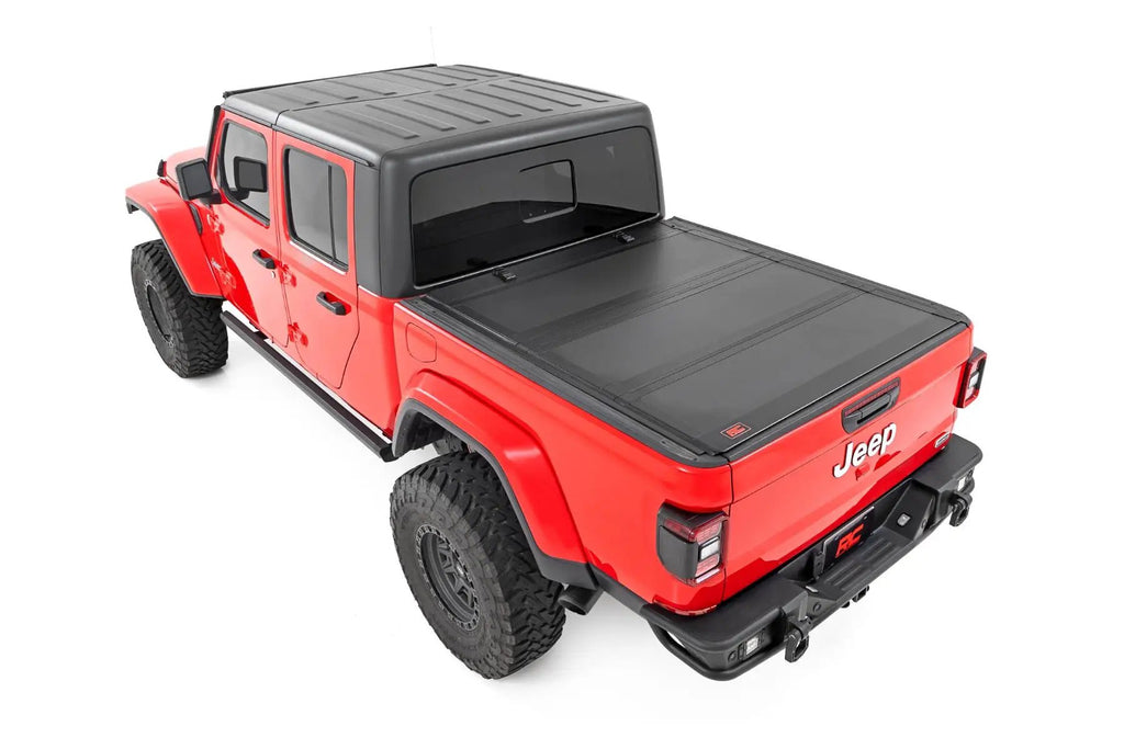 Hard Tri-Fold Flip Up Bed Cover | 5' Bed | Jeep Gladiator JT 4WD (2020-2026) by Rough Country