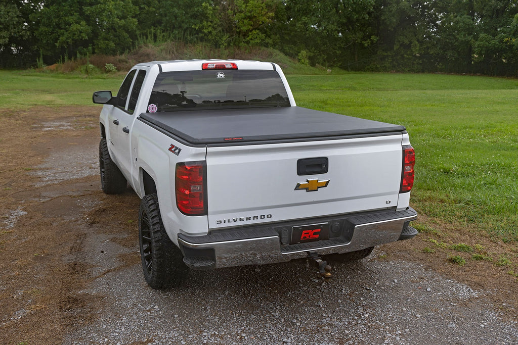 Soft Tri-Fold Bed Cover | 6'7" Bed | Chevy/GMC 1500/2500HD/3500HD (14-19 & Classic) by Rough Country