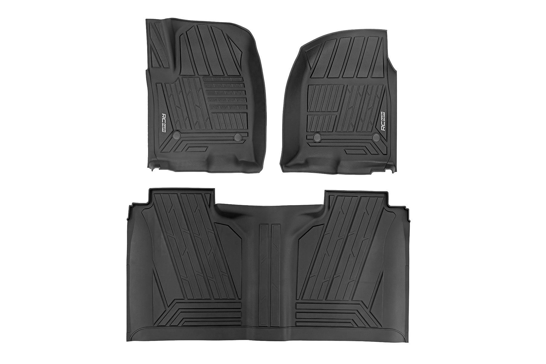 Flex-Fit Floor Mats | FR & RR | FR Bucket | Crew | Chevy/GMC 1500/2500HD/3500HD (19-26) by Rough Country